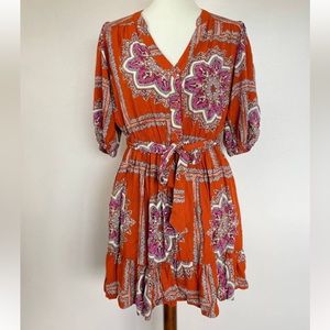 Anthropologie Porridge Isabel Mini Dress, size small, orange, like new